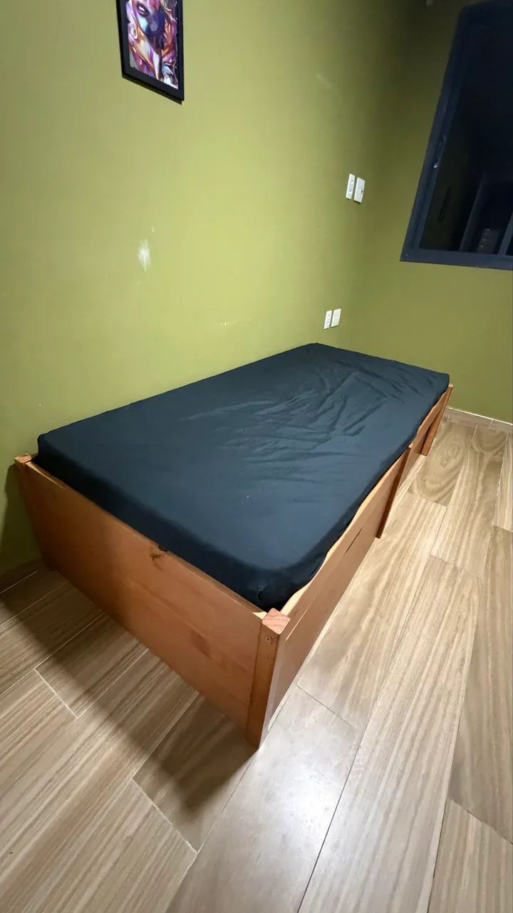 Cama de Solteiro de Madeira com Baú  - Foto 3
