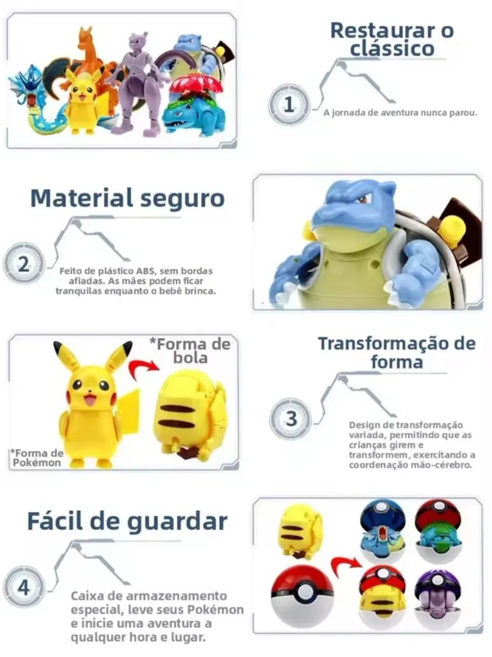 Pokemon blastoise figure boneco e pokebola  - Foto 2