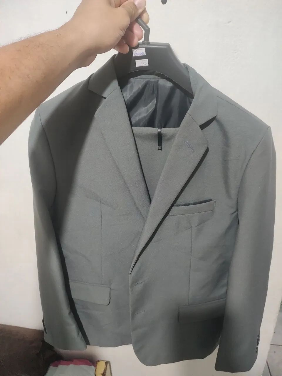 Terno Slim Masculino Cinza 