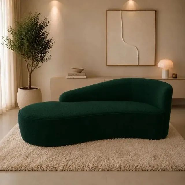 Namoradeira Modelo Charlote - Veludo / Suede - Verde - 1,60