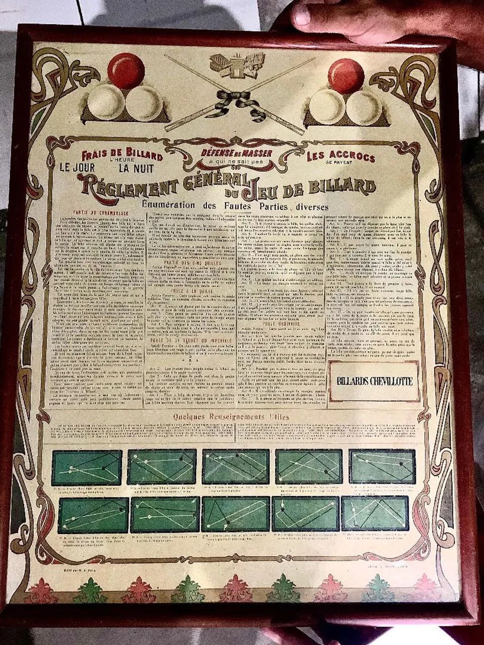 Antique painting, rare item, billiards-themed