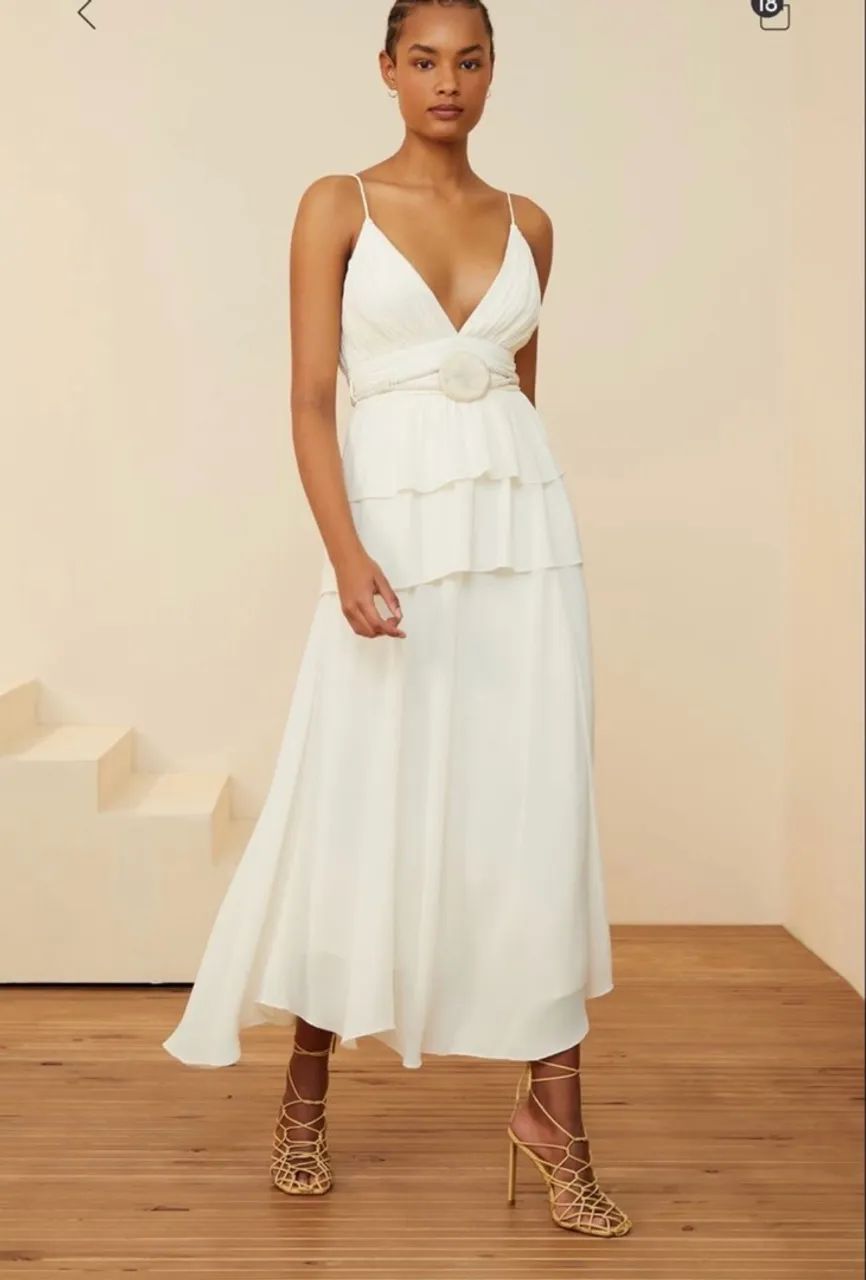 vestido animale - midi offwhite