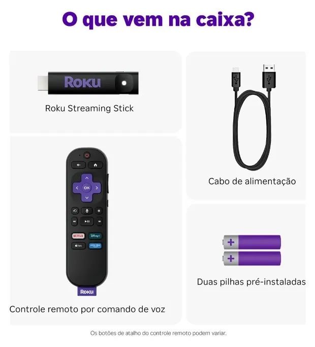Roku Streaming Stick Full Hd Smart Tv Com Controle De Voz - Foto 2