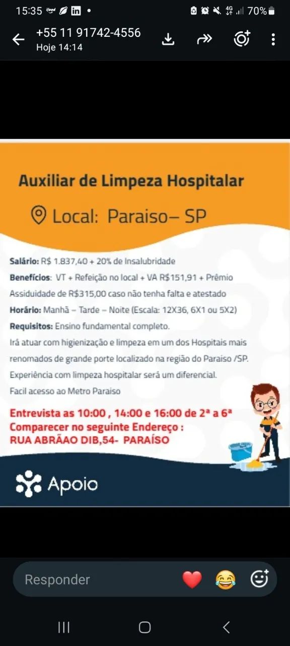 Auxiliar de limpeza 