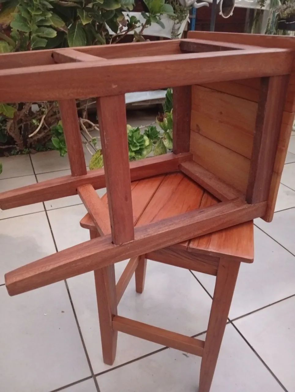 Banquinhos tamboretes 45cm madeira peroba - Foto 2