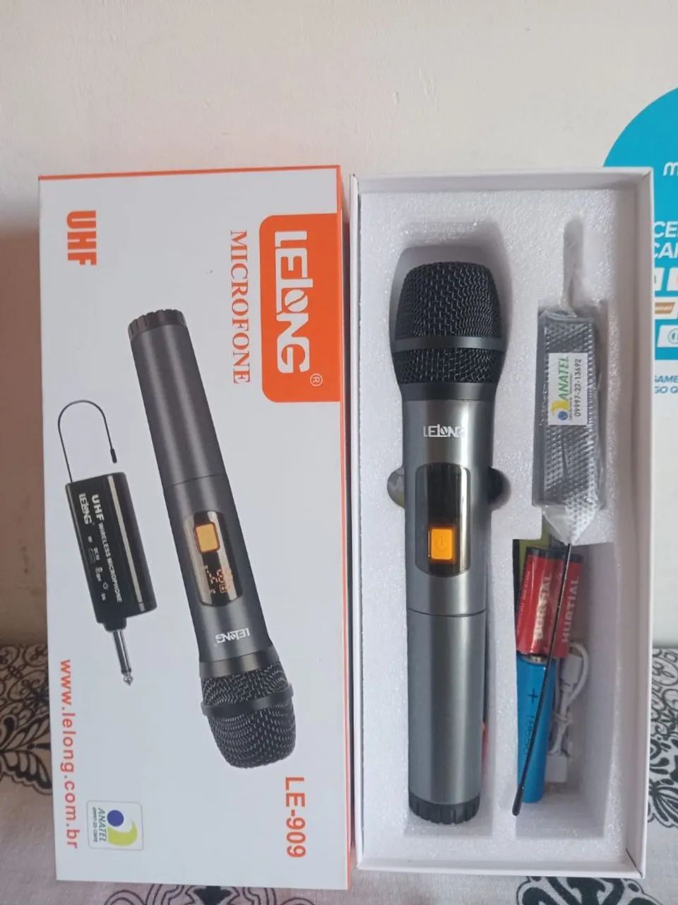 Microfone profissional Lelong sem fio / PROMOÇÃO IMPERDÍVEL 