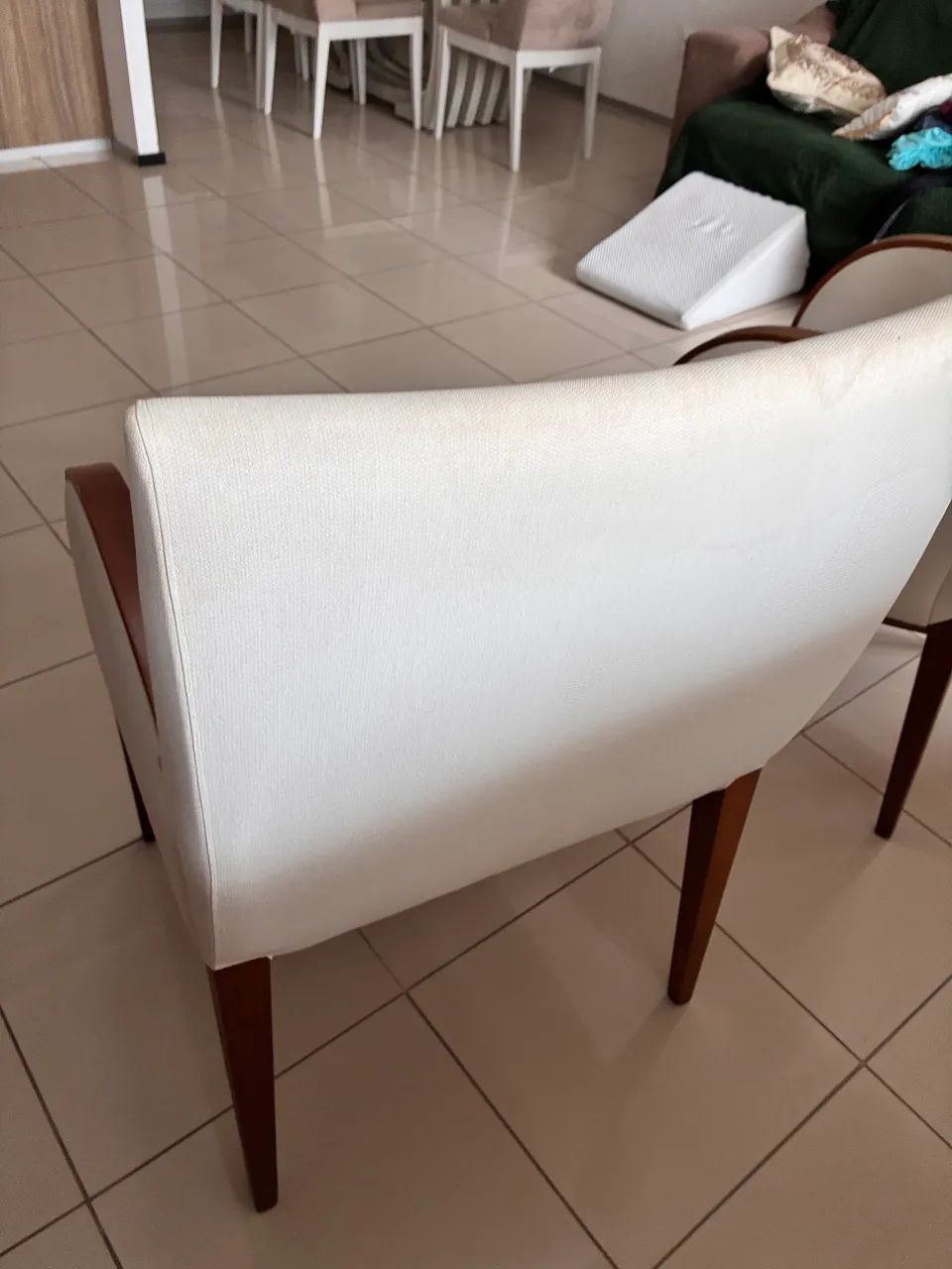 Poltrona madeira e linho Choça (usadas) - Foto 5