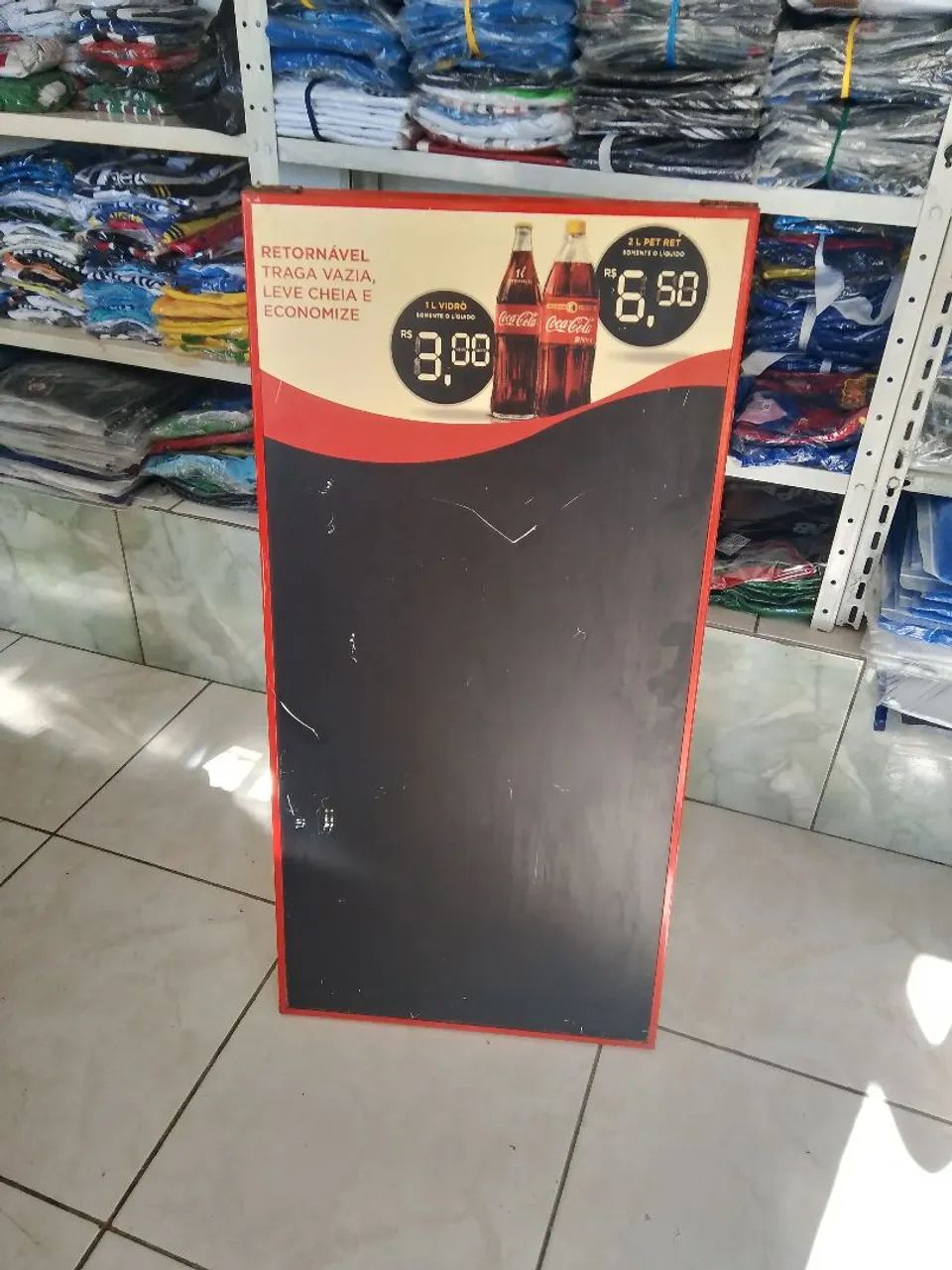 PLACA CAVALETE COCA COLA PARA RESTAURANTE, LANCHONETE E BARES