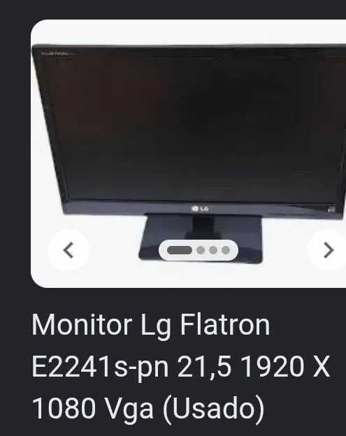 Monitor 21.5 funciona perfeitamente entrada vga