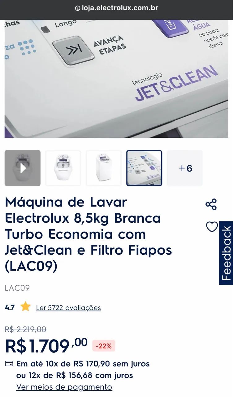 lavadora Electrolux 8,5kg  - Foto 5