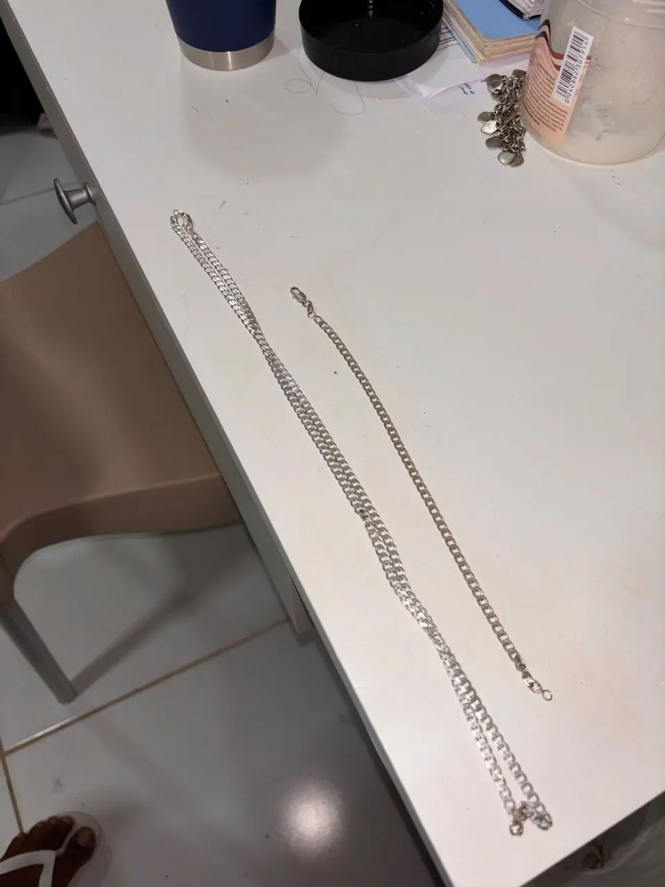 Corda e pulseira de prata  - Foto 4