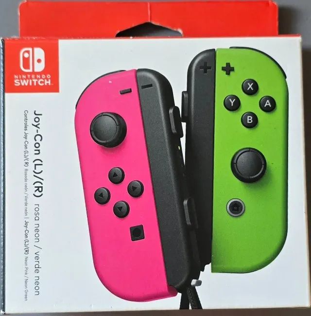 Controles Joy-Con rosa neon e verde neon Nintendo Switch - Foto 5