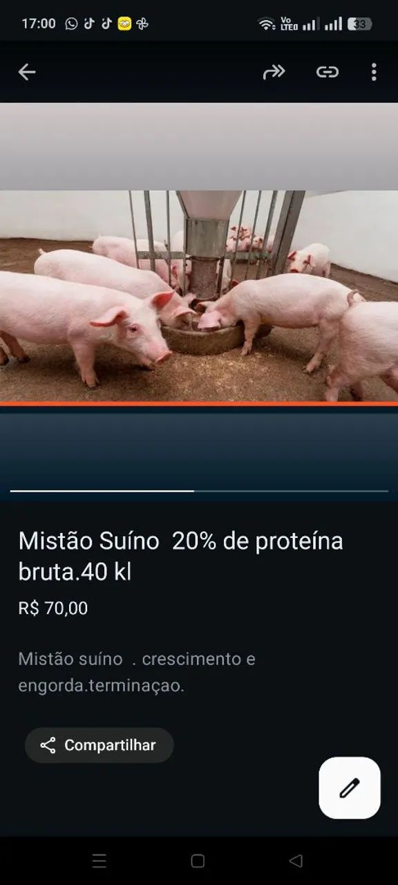 RAÇÕES FRANGOS E SUINOS
