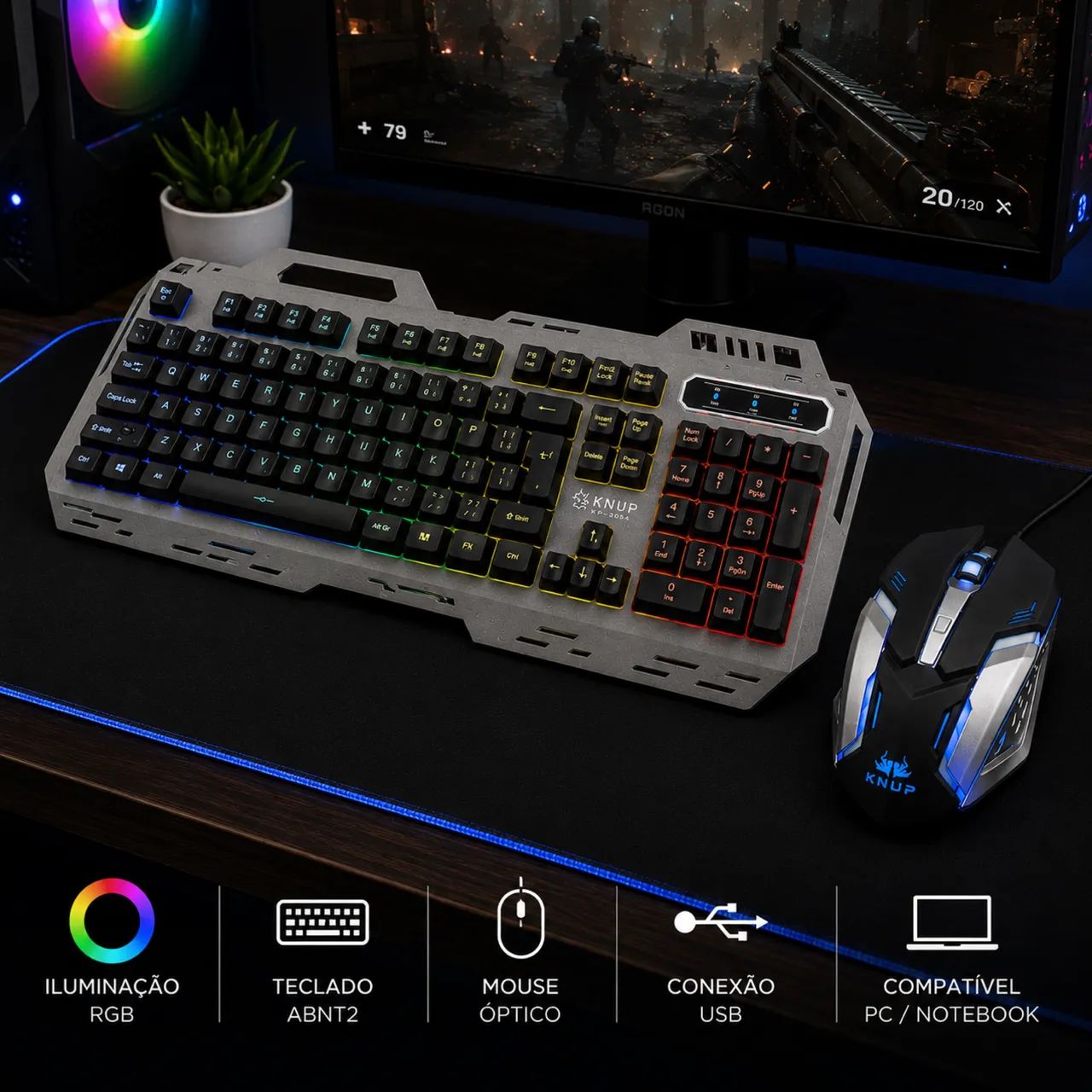 Teclado e mouse gamer  - Foto 4