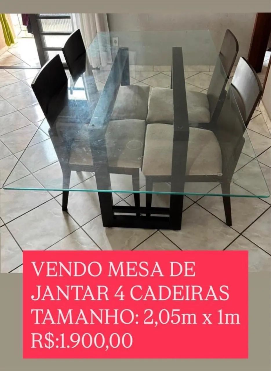 Vendo mesa de jantar e poltronas 