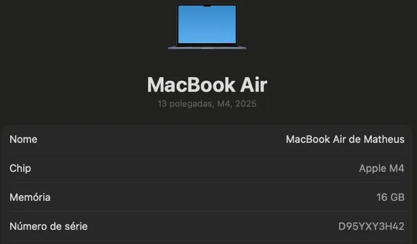 MacBook Air M4 16GB 13 Polegadas - Foto 3