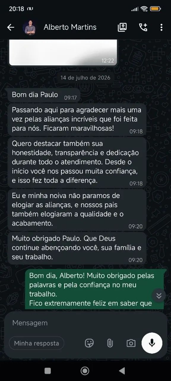 Alianças modelo reta em ouro 18k (750) - Foto 5