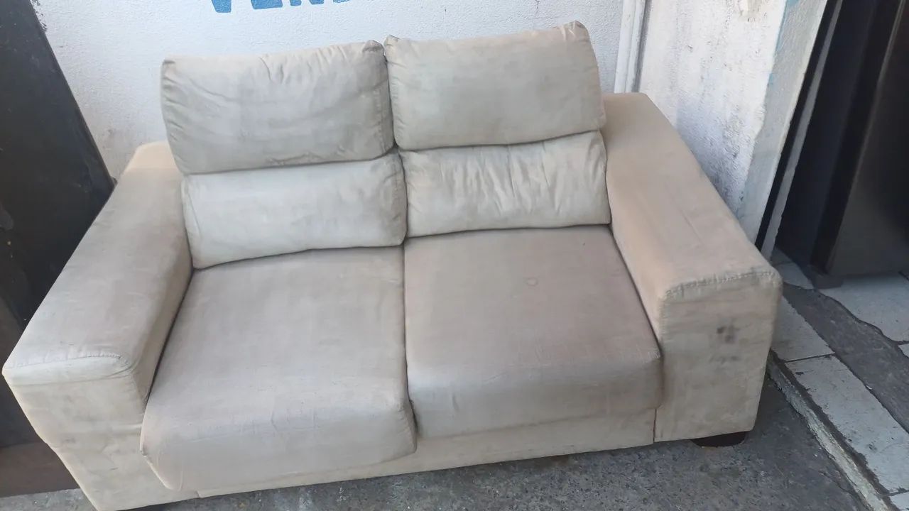 Sofá retrátil bege - Foto 2