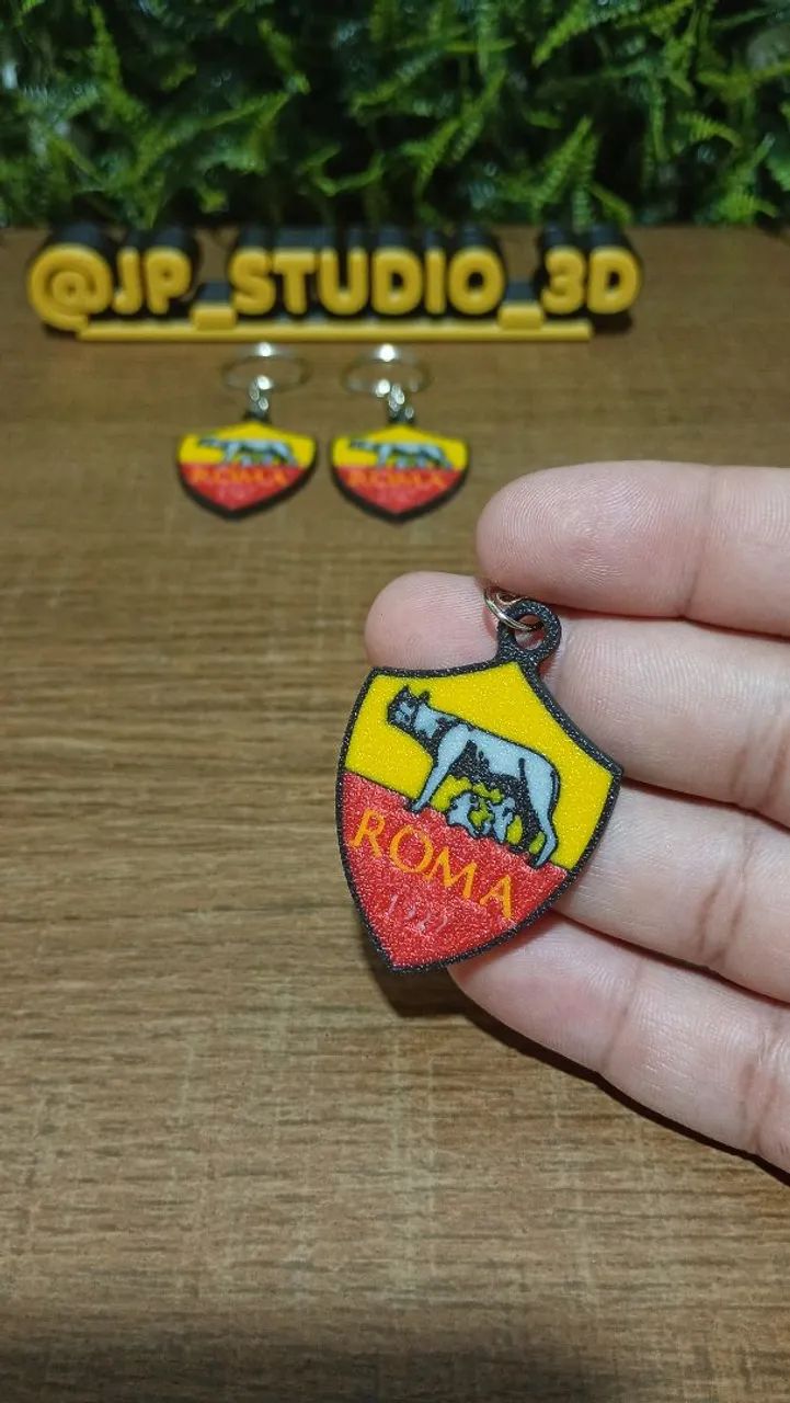 Kit 3 Chaveiros do AS Roma da Itália - Foto 2