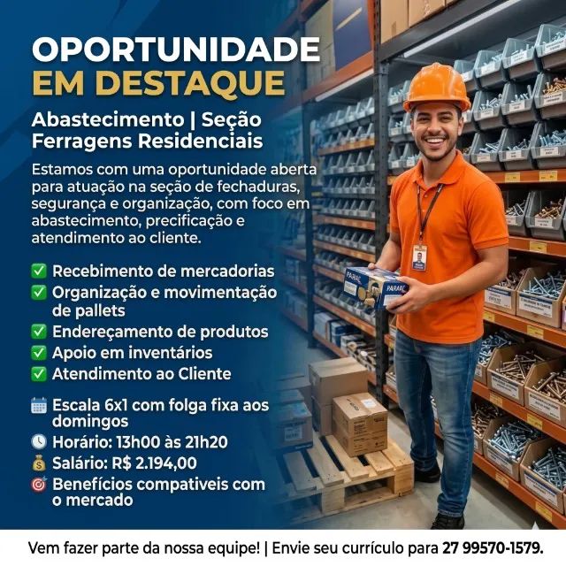 Vendedor Material de Construção - Cariacica, ES