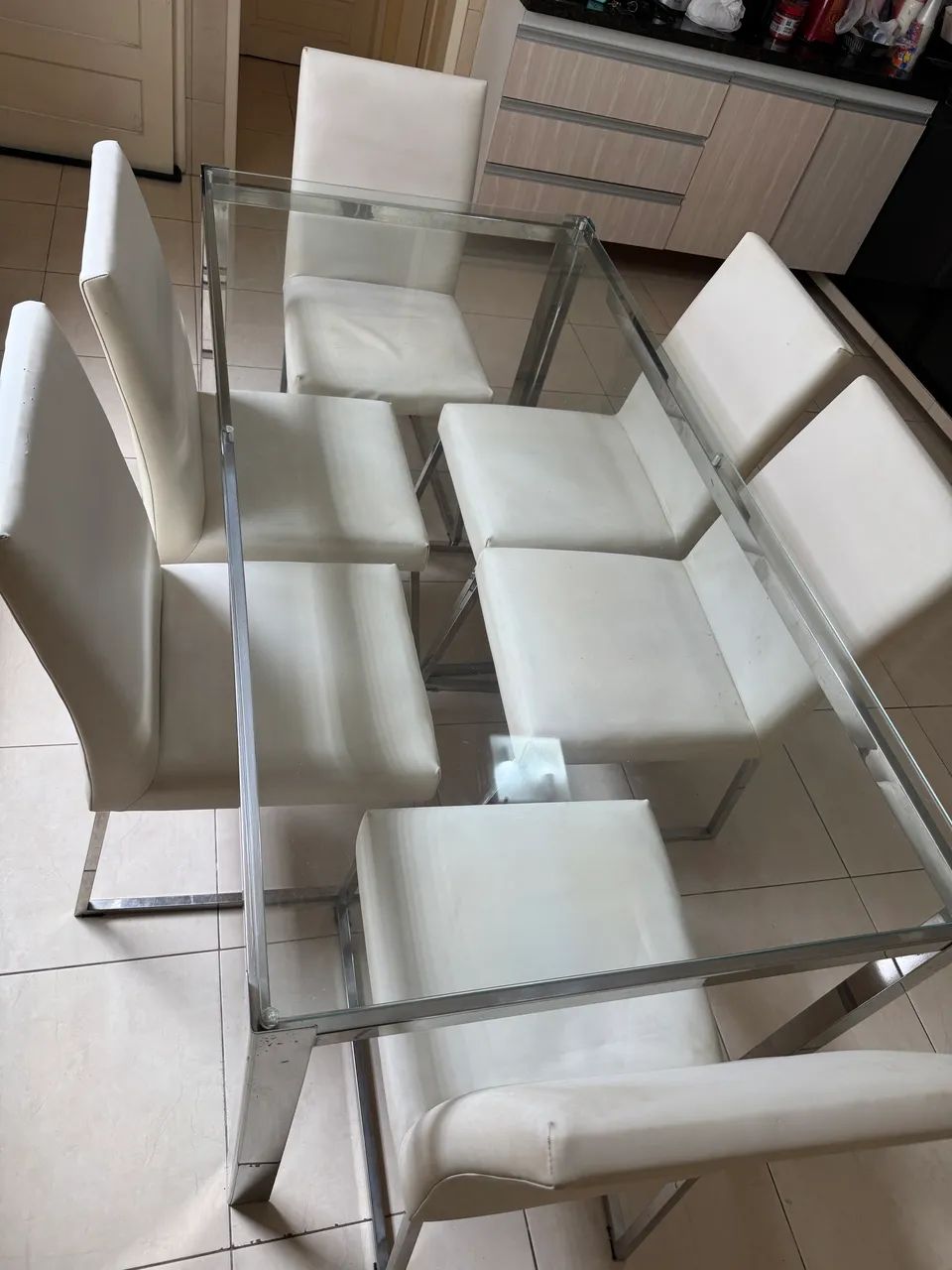 Mesa  inox  De luxo , 6 cadeiras 