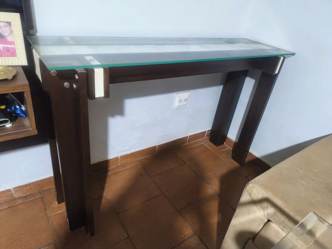 Mesa retangular tampo de vidro e aparador igual . - Foto 4