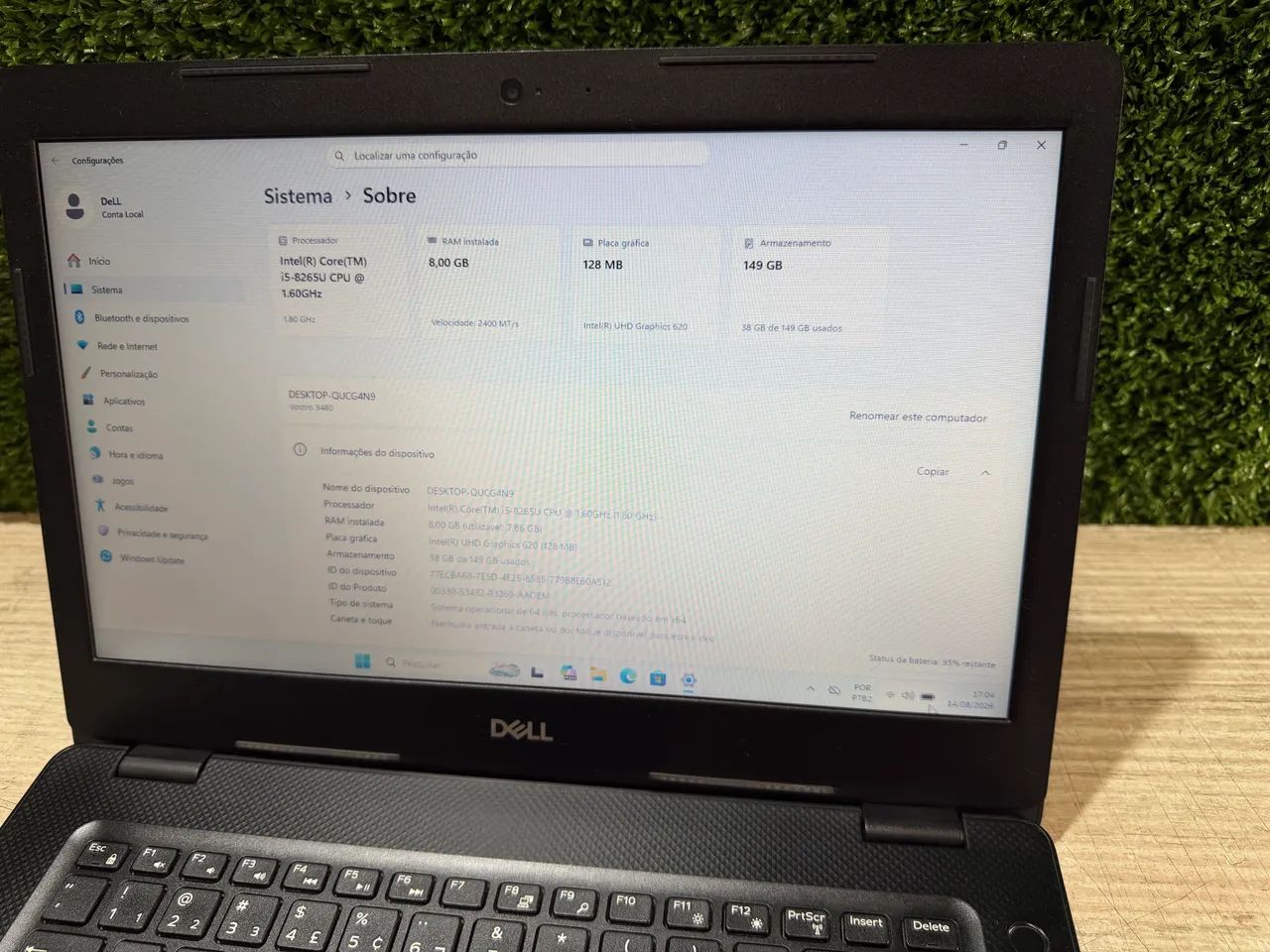 Notebook DeLL Core i5 8th 8ram SSD160 Windows 11 Office Antivírus - Foto 4