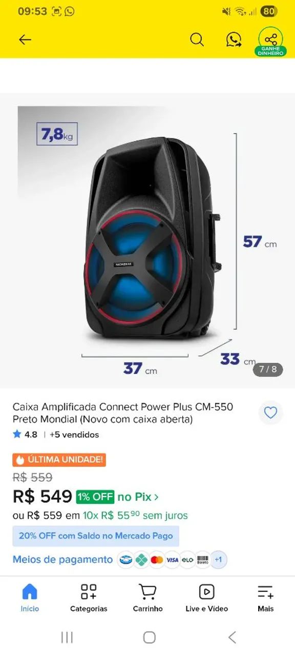 Caixa de som semi nova - Foto 2
