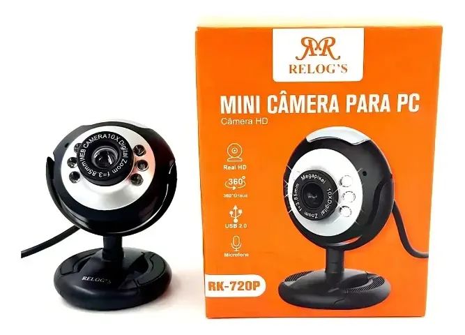 Mini Câmera para PC e Notebook HD 720p com Microfone Embutido