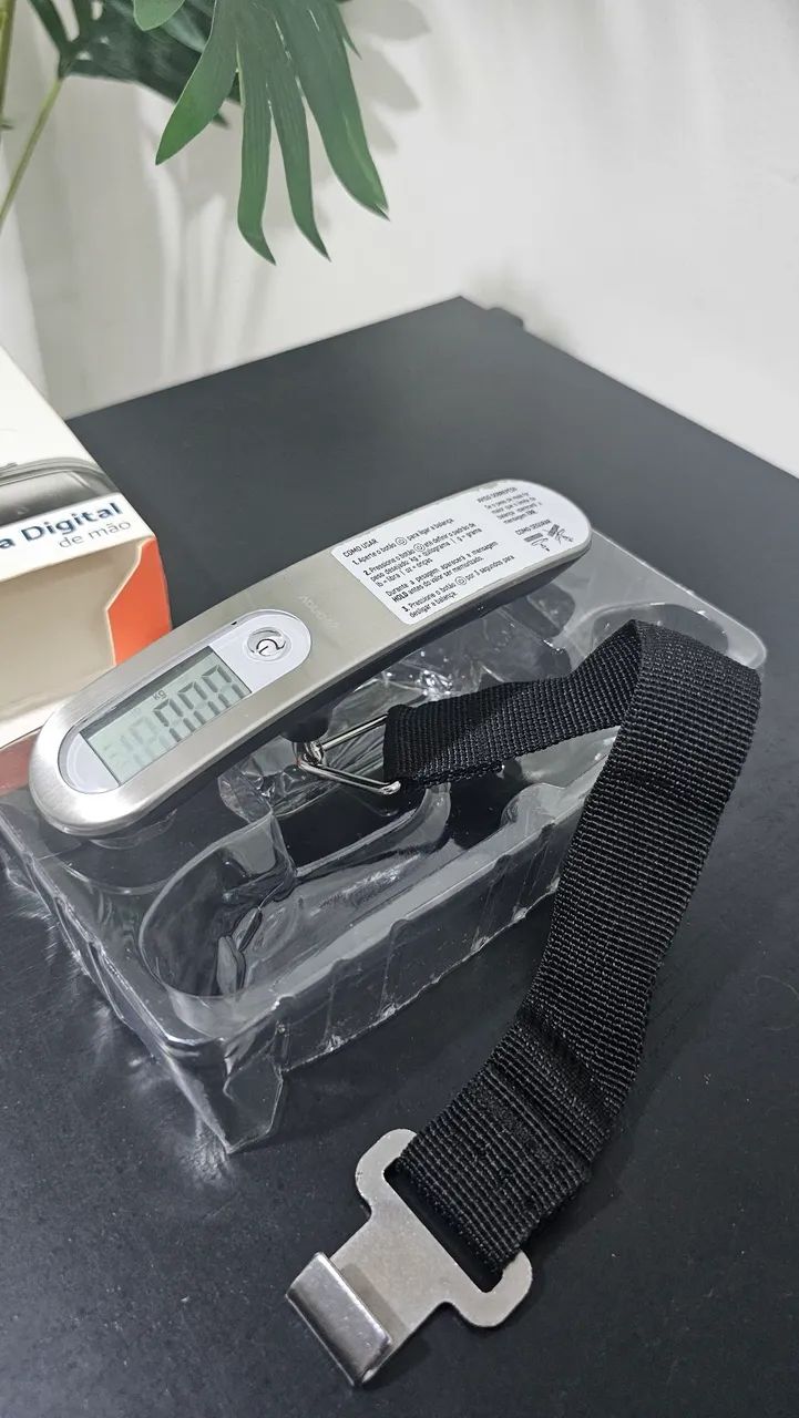 Balança De Mão Digital Para Viagem Aço Inox Até 50kg Geonav - Foto 5