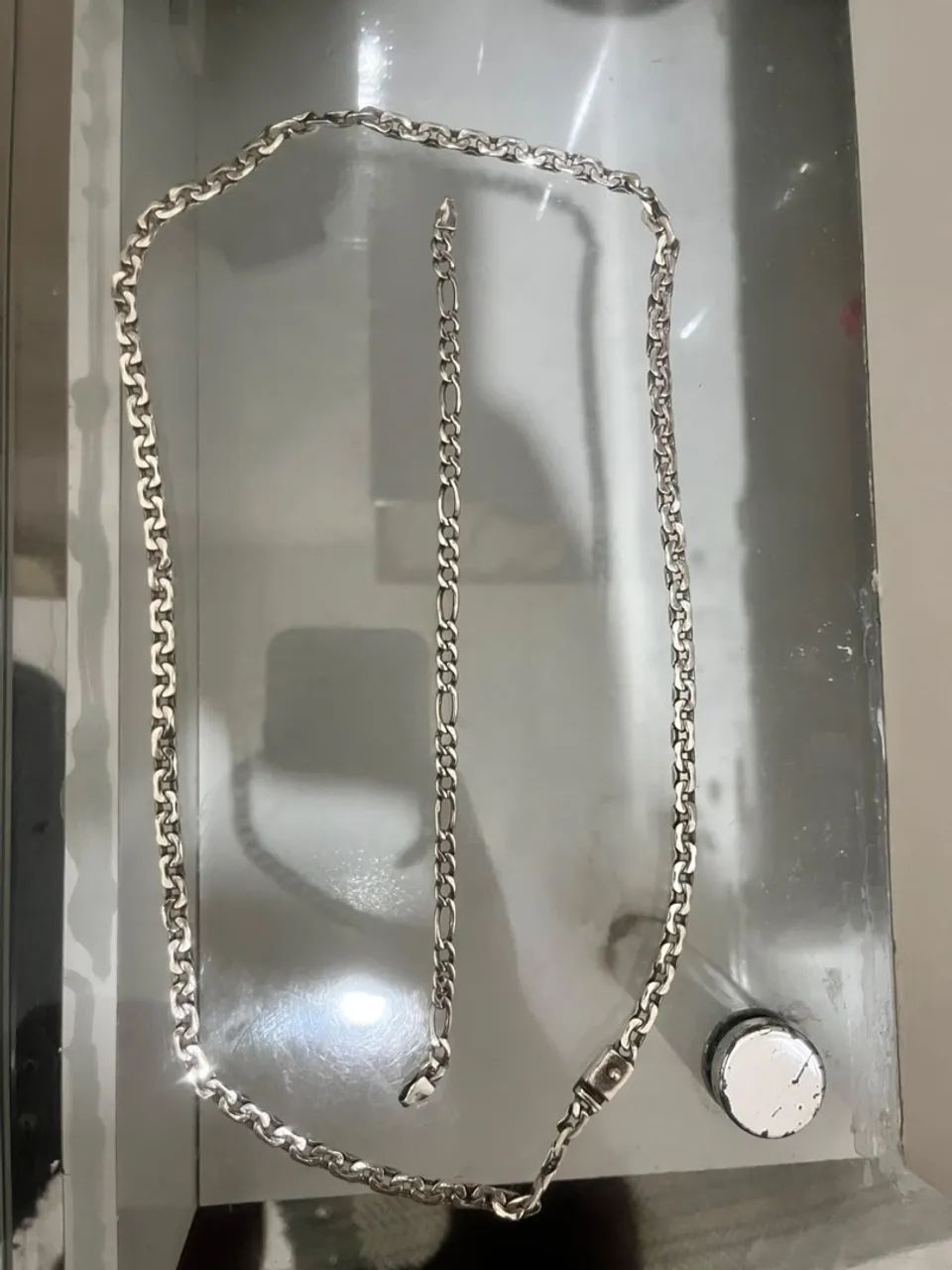 Conjunto de Cordão e pulseira de prata - 950 - Foto 3