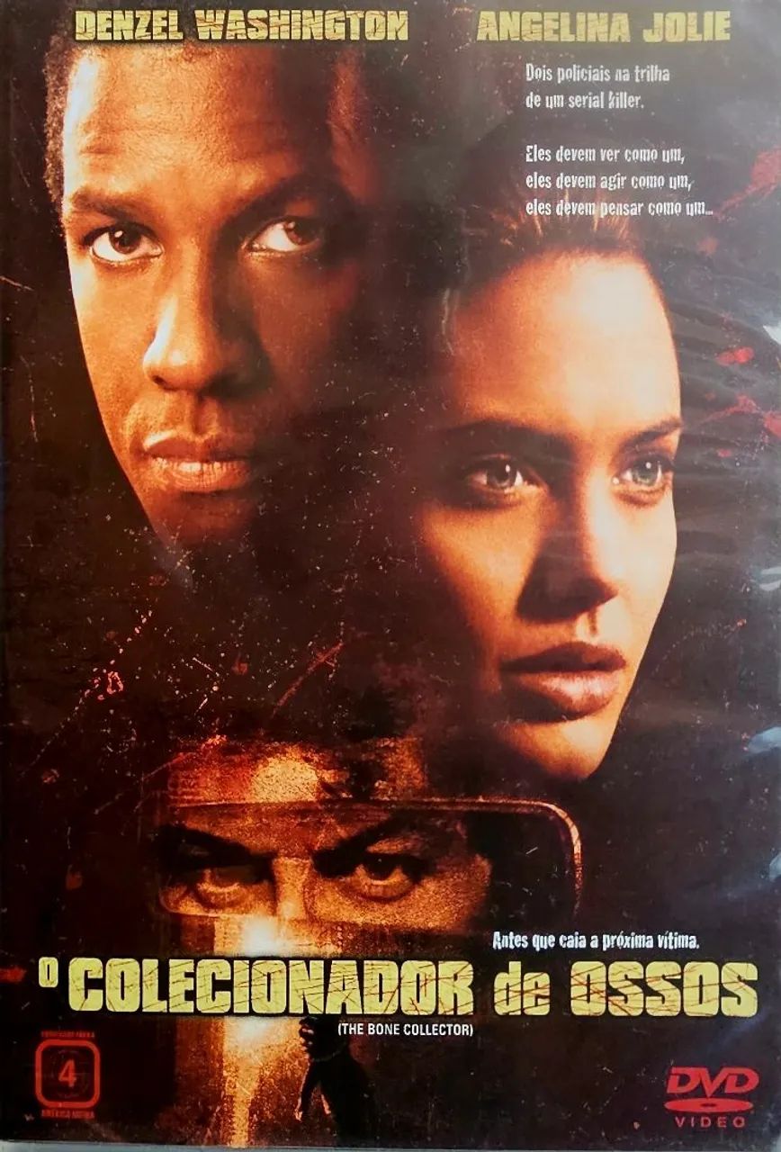 Filme DVD O Colecionador de Ossos  - Denzel Washington e Angelina Jolie. Novo Espetacular 