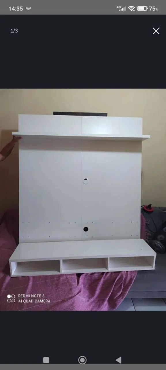 Lindo painel cm nicho suspenso branco  - Foto 3