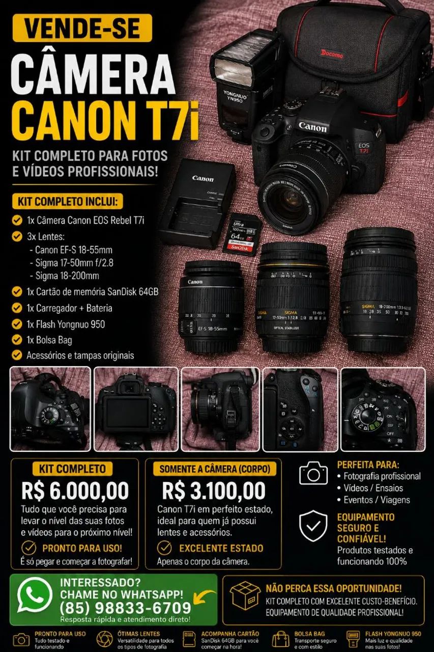 kit Canon T7i ZERADA 