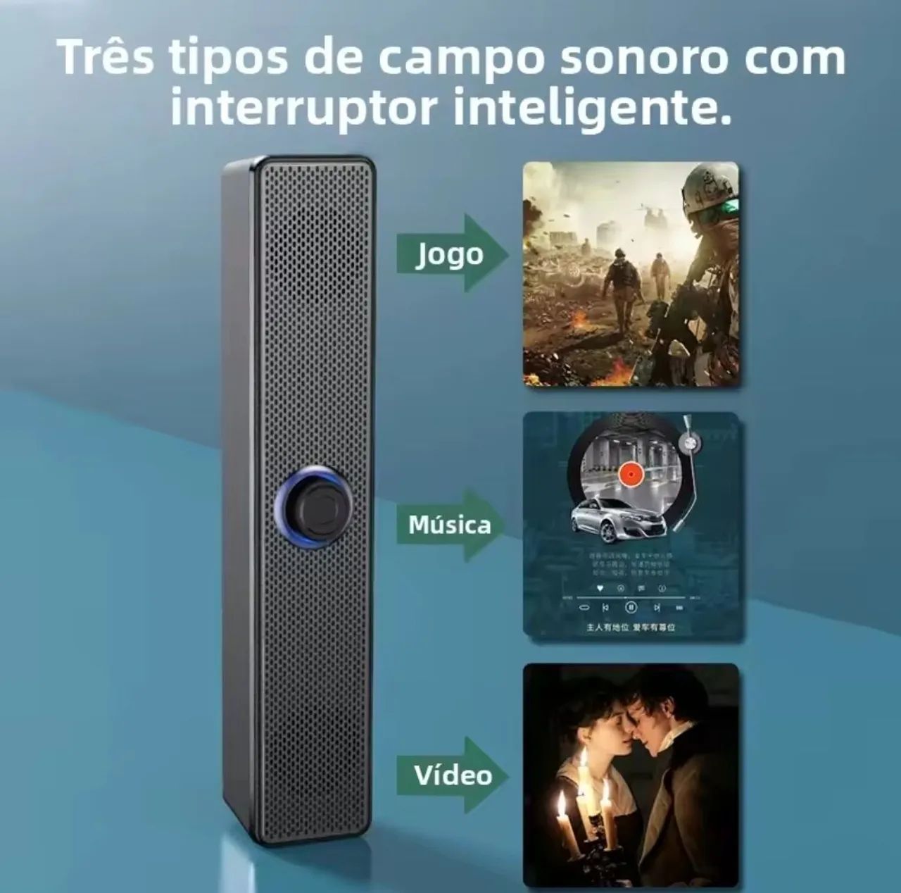 Caixa de som Bluetooth com Fio Soundbar Estéreo - Foto 4