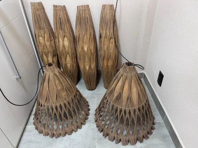 Lustres artesanais e rústicos feitos a mão