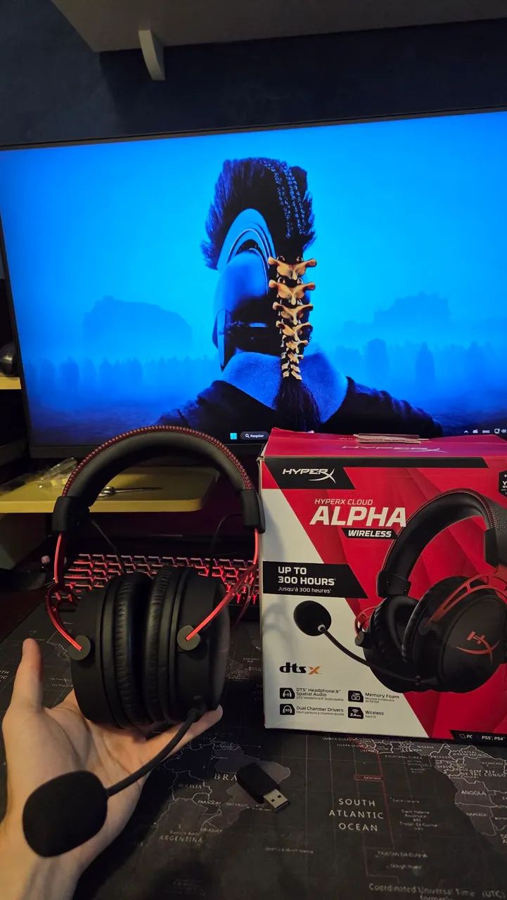 Headset HyperX Cloud Alpha Wireless - Em Perfeitas Condições - Gamer Fone  - Foto 4