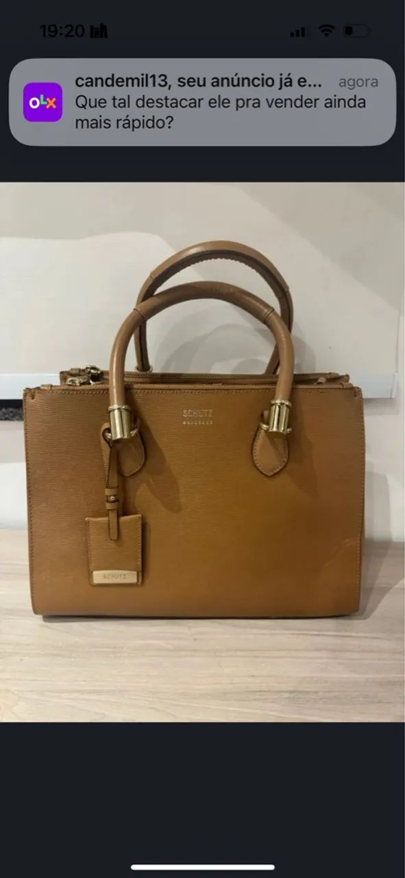 Bolsa Schultz Marrom em Couro 