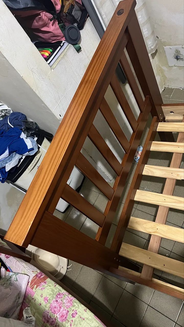 Cama solteirão de madeira - Foto 5