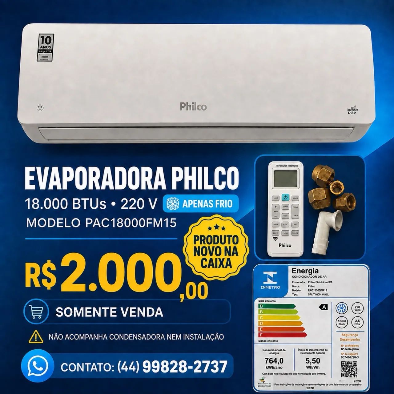 Evaporadora Philco 18.000 btus