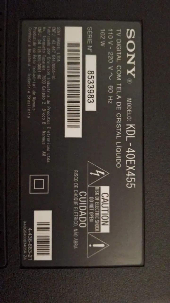 TV Sony Bravia 40'' Full HD (KDL-40EX455) - Foto 3