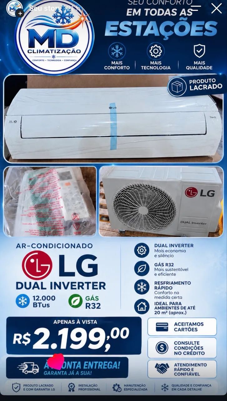 Ar condicionado LG inverte 
