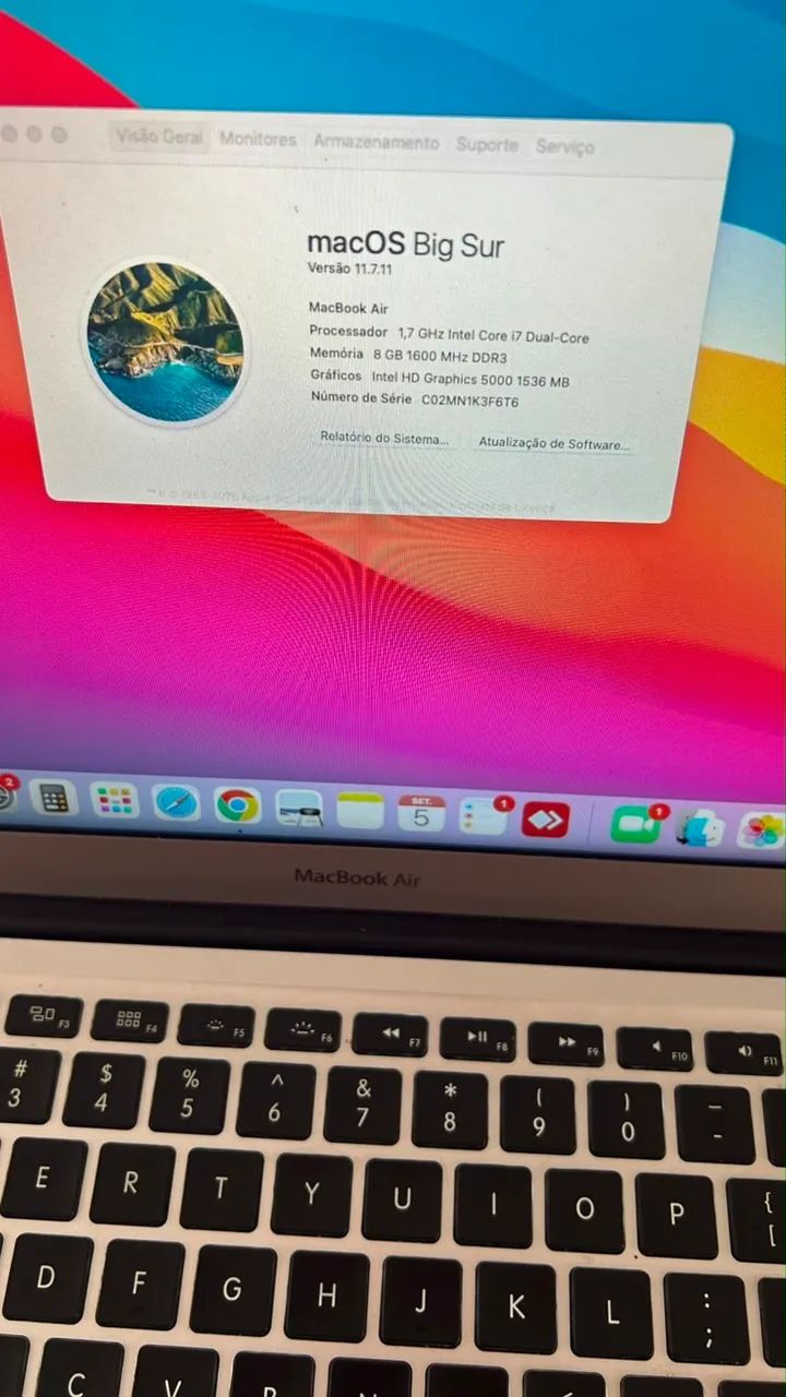 MacBook Air 13 Polegadas 2013 Core i7 8GB RAM 500GB SSD - Foto 3