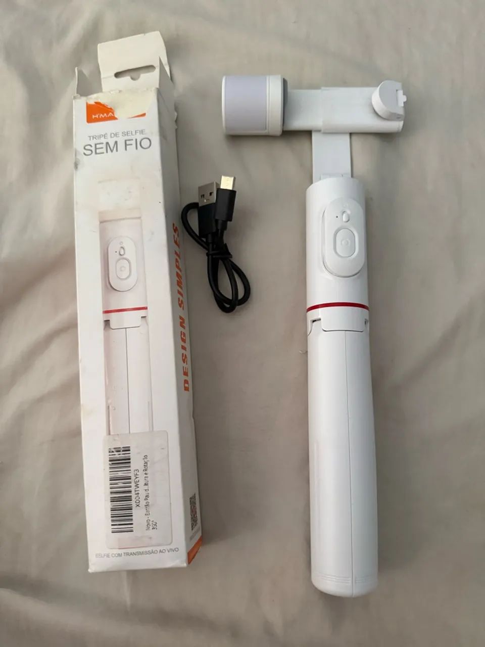 Tripé de Self sem fio com led recarregável - Foto 3
