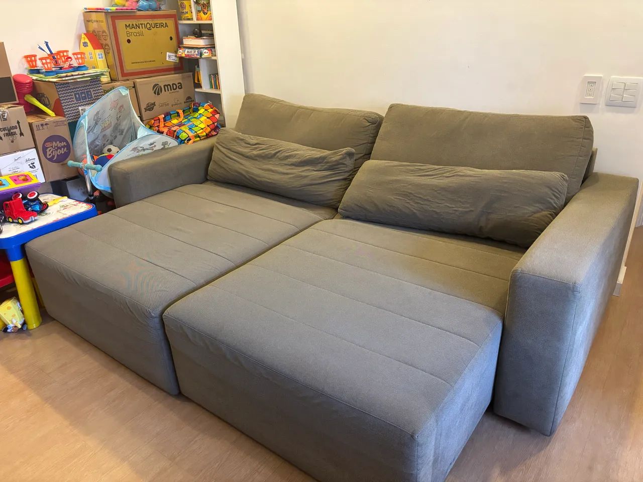 Sofá, 2 módulos, 2,40m, retrátil e reclinável, 4 posições. - Foto 3
