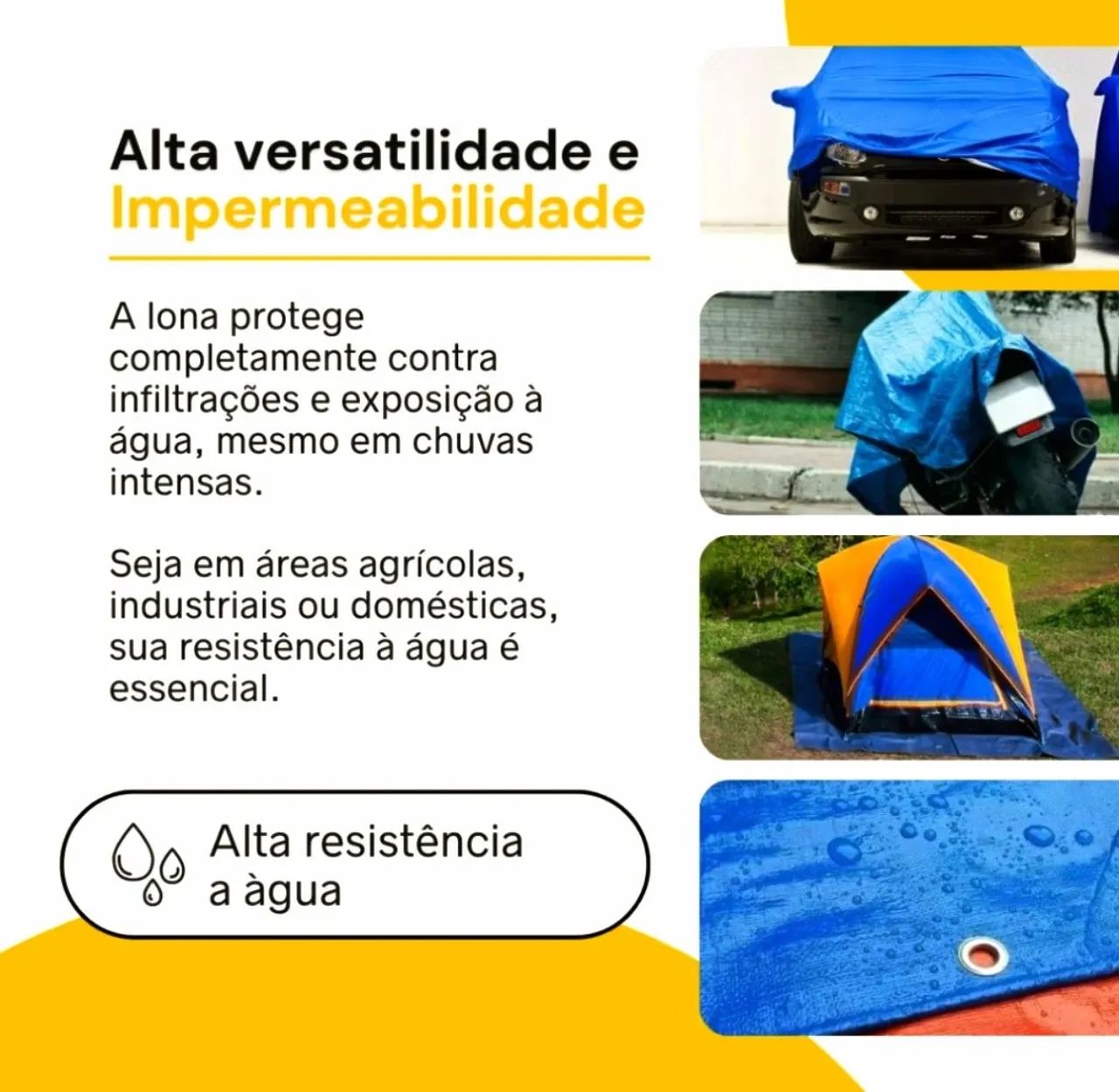 Lona azul impermeável, diversos tamanhos  - Foto 3
