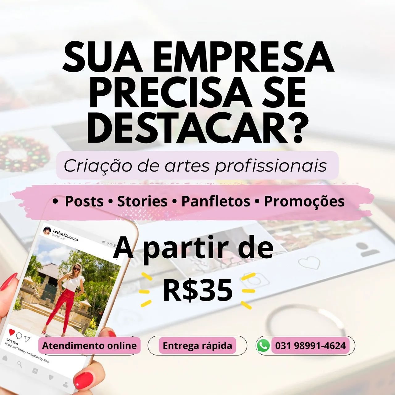 Artes digitais profissionais para empresas e pequenos negócios