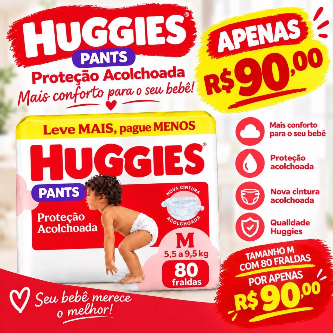 Fraldas Huggies M