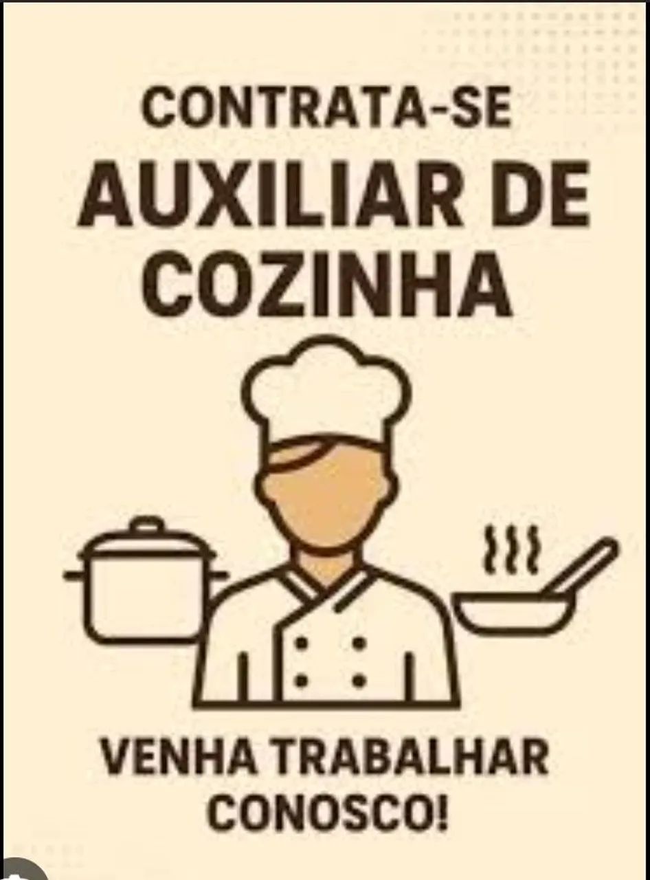 Auxiliar de cozinha para marmitaria 