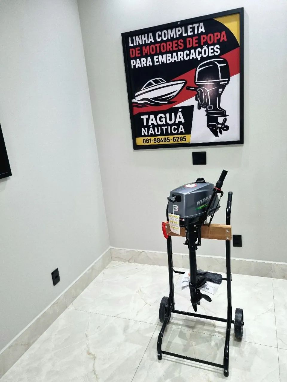 Motor Hidea 3hp 2T Pra Caiaques e Barcos 3 Anos Promoção Brinde Carrinho De Transporte